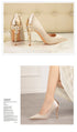 Elegant Crystal-Embellished Silk Pointed Toe Pumps for Women - Luxurious High Heels Perfect for Bridal and Evening Wear, Sexy Dress Shoes with Thin Heels